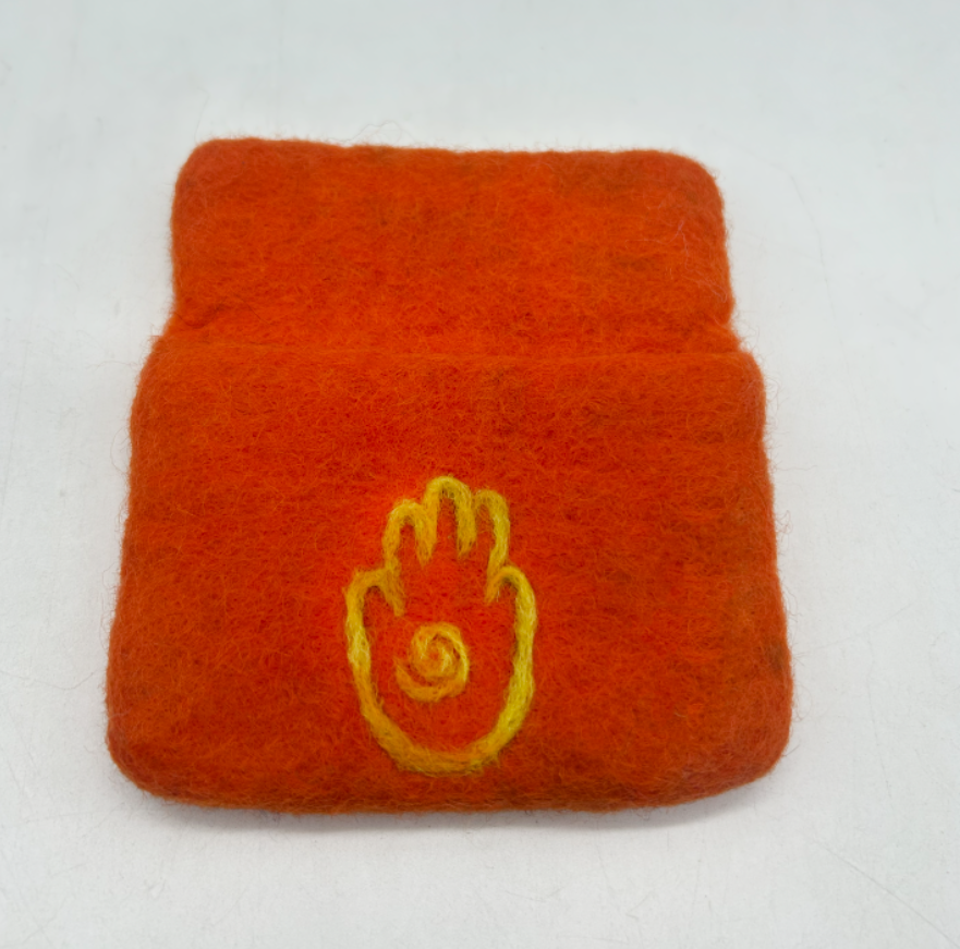 Artisan Fold-Over Wool Felt Pouch - Abstract & Symbol Series